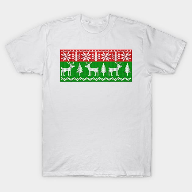 Christmas ugly sweater with deer T-Shirt by Cute-Design